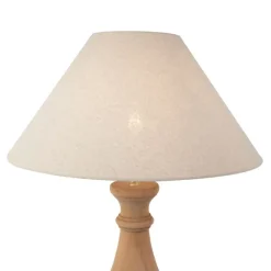 QAZQA Tischlampen|Wohnzimmerlampen*Ländliche Tischleuchte mit Leinenschirm in beige 55 cm - Burdock
