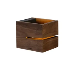 QAZQA Schlafzimmerlampen|Küchenlampen*Ländliche Wandleuchte aus Walnussholz 9,7 – Transfer Groove