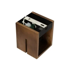 QAZQA Schlafzimmerlampen|Küchenlampen*Ländliche Wandleuchte aus Walnussholz 9,7 – Transfer Groove