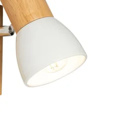 QAZQA Wandleuchten|Wohnzimmerlampen*Ländliche Wandleuchte aus Holz mit verstellbarem Weiß - Thorin