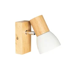 QAZQA Wandleuchten|Wohnzimmerlampen*Ländliche Wandleuchte aus Holz mit verstellbarem Weiß - Thorin