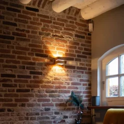 QAZQA Schlafzimmerlampen|Küchenlampen*Ländliche Wandleuchte aus Eichenholz 9,7 cm – Transfer Groove