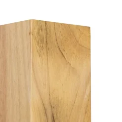 QAZQA Schlafzimmerlampen|Küchenlampen*Ländliche Wandleuchte aus Holz, quadratisch, 2-flammig – Sandy