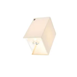 QAZQA Schlafzimmerlampen|Esszimmerlampen*Ländliche Wandleuchte Beige mit Stoffschirm - Vete