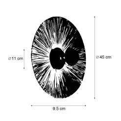 QAZQA Wandleuchten|Wohnzimmerlampen*Ländliche Wandleuchte schwarz mit Seil 45 cm - Leia