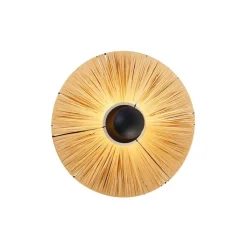 QAZQA Wandleuchten|Wohnzimmerlampen*Ländliche Wandleuchte schwarz mit Seil 45 cm - Leia