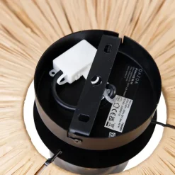 QAZQA Wandleuchten|Wohnzimmerlampen*Ländliche Wandleuchte schwarz mit Seil 45 cm - Leia