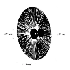 QAZQA Wandleuchten|Wohnzimmerlampen*Ländliche Wandleuchte schwarz mit Seil 60 cm - Leia