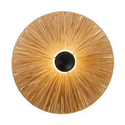 QAZQA Wandleuchten|Wohnzimmerlampen*Ländliche Wandleuchte schwarz mit Seil 60 cm - Leia