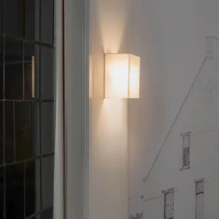 QAZQA Wandleuchten|Wohnzimmerlampen*Ländliche Wandleuchte weiß mit Stoffschirm - Vete