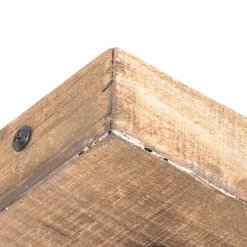 QAZQA Wandstrahler|Deckenstrahler*Ländlicher Fleck schwarz mit Holz - Jelle