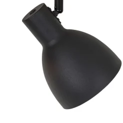 QAZQA Deckenstrahler|Aufbaustrahler*Ländlicher Spot schwarz mit Holz 4-flammig – Flint