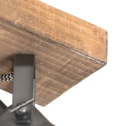 QAZQA Deckenstrahler|Aufbaustrahler*Ländlicher Strahler schwarz mit Holz 2-flammig verstellbar - Jelle