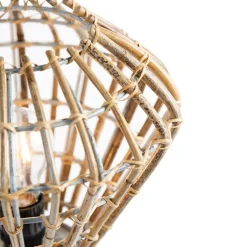 QAZQA Tischlampen|Wohnzimmerlampen*Ländliches Tischlampen-Stativ Bambus mit Weiß - Canna Diamond