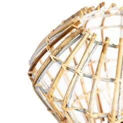 QAZQA Tischlampen|Wohnzimmerlampen*Ländliches Tischlampen-Stativ Bambus mit Weiß - Canna Diamond