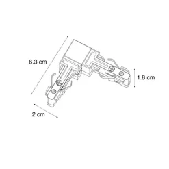 QAZQA Deckenstrahler|Aufbaustrahler*L-Verbinder Schiene weiß 1-phasig - Slimline