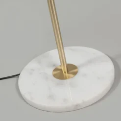 QAZQA Stehlampen|Wohnzimmerlampen*Messing Stehlampe mit grauem Schirm 50 cm - Kaso