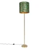 QAZQA Stehlampen|Wohnzimmerlampen*Messing Stehlampe mit Pfauenschirm 40 cm - Simplo