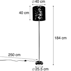QAZQA Stehlampen|Wohnzimmerlampen*Messing Stehlampe mit Pfauenschirm 40 cm - Simplo