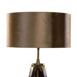 QAZQA Stehlampen|Wohnzimmerlampen*Messing Stehleuchte Dreibein mit Bronze Samt Lampenschirm 50cm - Cortin