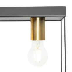 QAZQA Deckenleuchten|Wohnzimmerlampen*Minimalistische Deckenlampe Schwarz mit Gold 2-flammig - Kodi