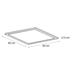 Shada Led Panels|Led-Deckenleuchten*Modern LED paneel wit 62 cm incl. LED - Fons