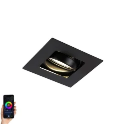 QAZQA Smarte Einbaustrahlers|Smarte Spots*Modern Smart Einbau Spot schwarz inkl. WiFi GU10 - Artemis