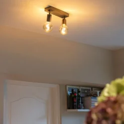 QAZQA Deckenstrahler|Aufbaustrahler*Modern Spot schwarz rechteckig 2-flammig - Facil