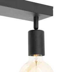 QAZQA Deckenstrahler|Aufbaustrahler*Modern Spot schwarz rechteckig 2-flammig - Facil