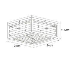 QAZQA Gartenbeleuchtung|Deckenleuchten Außen*Moderne Außendeckenleuchte aus schwarzem Glas, 2-flammig, IP44 – Reims