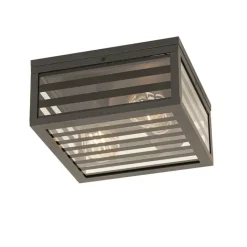 QAZQA Gartenbeleuchtung|Deckenleuchten Außen*Moderne Außendeckenleuchte aus schwarzem Glas, 2-flammig, IP44 – Reims