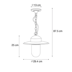 QAZQA Gartenbeleuchtung|Pendelleuchten Außen*Moderne Außenhängelampe rostbraun IP44 - Kansas