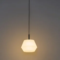 QAZQA Gartenbeleuchtung|Pendelleuchten Außen*Moderne Außenhängelampe schwarz mit weißem Schirm 32,9 cm IP44 - Robbert