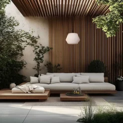 QAZQA Gartenbeleuchtung|Pendelleuchten Außen*Moderne Außenhängelampe schwarz mit weißem Schirm 45,6 cm IP44 - Robbert