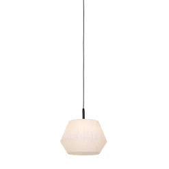 QAZQA Gartenbeleuchtung|Pendelleuchten Außen*Moderne Außenhängelampe schwarz mit weißem Schirm 45,6 cm IP44 - Robbert