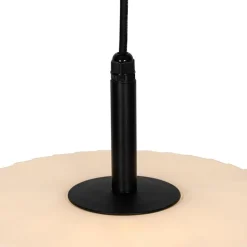 QAZQA Gartenbeleuchtung|Pendelleuchten Außen*Moderne Außenhängelampe schwarz mit weißem Schirm 45,6 cm IP44 - Robbert