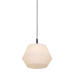 QAZQA Gartenbeleuchtung|Pendelleuchten Außen*Moderne Außenhängelampe schwarz mit weißem Schirm 45,6 cm IP44 - Robbert