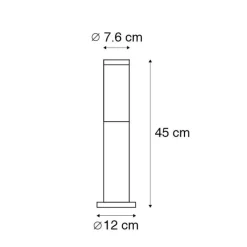 QAZQA Gartenbeleuchtung|Stehlampen Außen*Moderne Außenlaterne aus Stahl 45 cm IP44 - Rox
