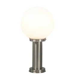 QAZQA Stehlampen Außen|Gartenbeleuchtung*Moderne Außenlaterne Stahl Edelstahl 50 cm - Sfera