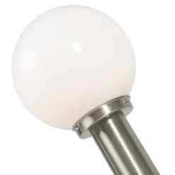 QAZQA Stehlampen Außen|Gartenbeleuchtung*Moderne Außenlaterne Stahl Edelstahl 50 cm - Sfera