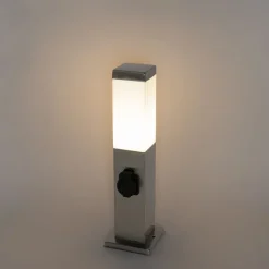 QAZQA Gartenbeleuchtung|Stehlampen Außen*Moderne Außenleuchte 45 cm Stahl mit Fassung IP44 - Malios