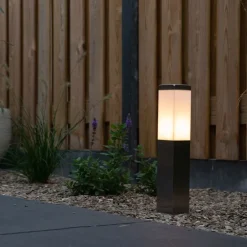 QAZQA Gartenbeleuchtung|Stehlampen Außen*Moderne Außenleuchte 45 cm Stahl mit Fassung IP44 - Malios