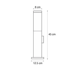 QAZQA Gartenbeleuchtung|Stehlampen Außen*Moderne Außenleuchte 45 cm Stahl mit Fassung IP44 - Malios