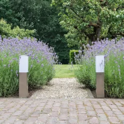 QAZQA Gartenbeleuchtung|Stehlampen Außen*Moderne Außenleuchte 45 cm Stahl - Malios