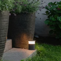 QAZQA Led-Außenleuchten|Stehlampen Außen*Moderne Außenleuchte Dunkelgrau 12 cm inkl. LED - Bar