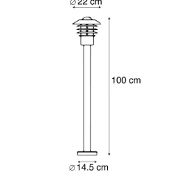QAZQA Stehlampen Außen|Gartenbeleuchtung*Moderne Außenleuchte schwarz 100 cm IP44 - Prato