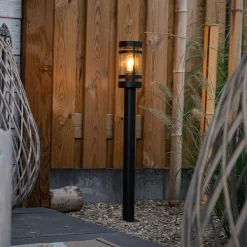 QAZQA Laternen Außen|Stehlampen Außen*Moderne Außenleuchte schwarz 80 cm IP44 - Gleam