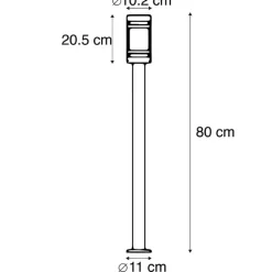 QAZQA Laternen Außen|Stehlampen Außen*Moderne Außenleuchte schwarz 80 cm IP44 - Gleam
