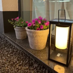 QAZQA Gartenbeleuchtung|Led-Außenleuchten*Moderne Außenleuchte schwarz inkl. LED und Dimmer Solar - Denlu