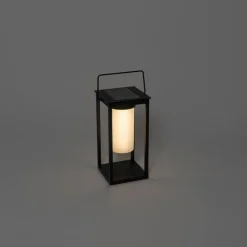 QAZQA Gartenbeleuchtung|Led-Außenleuchten*Moderne Außenleuchte schwarz inkl. LED und Dimmer Solar - Denlu